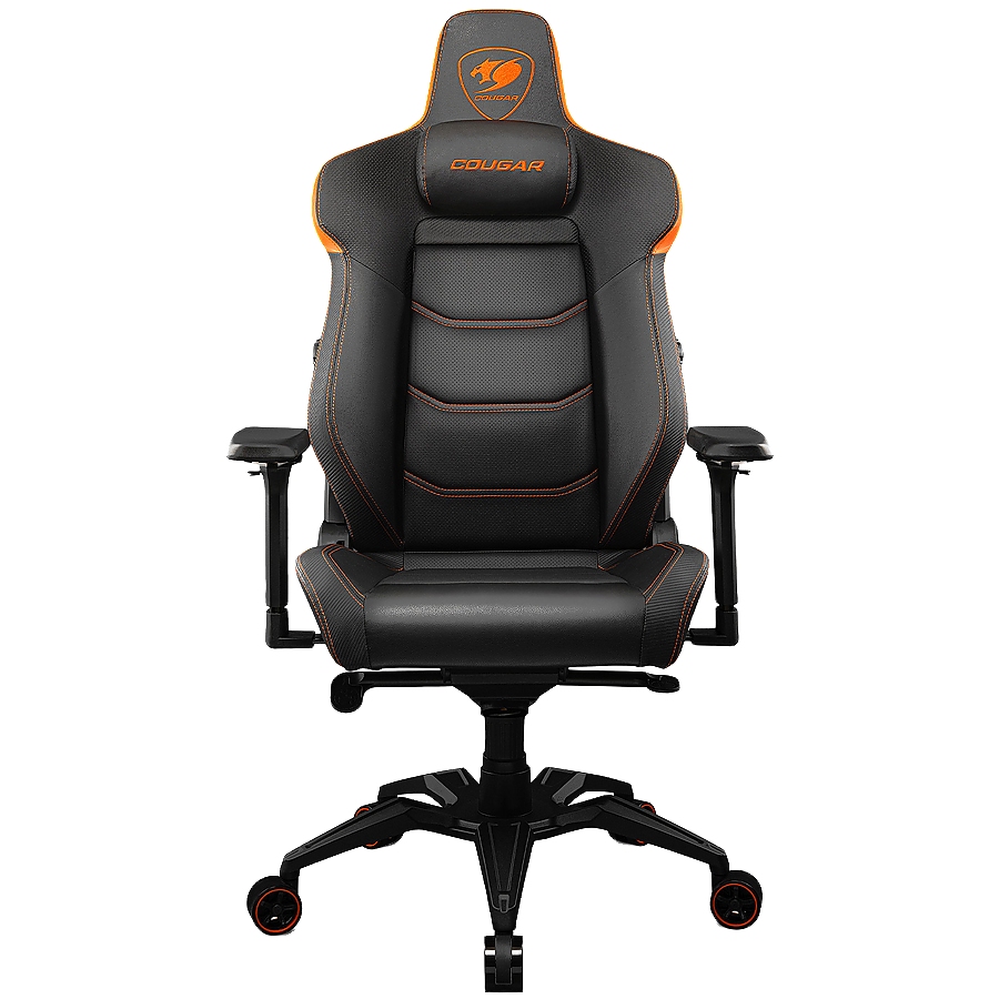 COUGAR Armor EVO, Gaming Chair, Integrated 4-way lumbar support, Magnetic neck pillow memory foam, Breathable PVC leather, Full steel frame for sturdy support, 4D adjustable armrest, 5-star base and extra-size wheels, Support up to 160kg