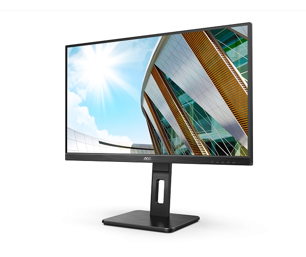 AOC 27P2Q, 27" IPS WLED, 1920x1080@75Hz, 4ms GtG, 300cd m/2, 1000:1, 50M:1 DCR, Adaptive Sync, FlickerFree, Low Blue Light, 2Wx2, Tilt, Height Adjust, Pivot, Swivel, D-SUB, DVI, HDMI, DP, USB hub