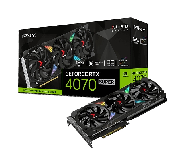 PNY GeForce RTX 4070 Super 12GB GDDR6X XLR8 Gaming VERTO Triple Fan OC