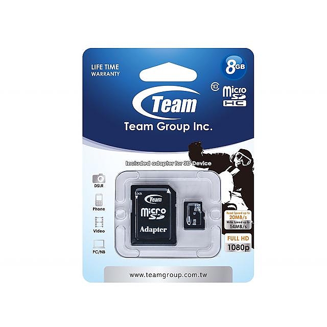 Карта памет TEAM micro SDHC, 8GB