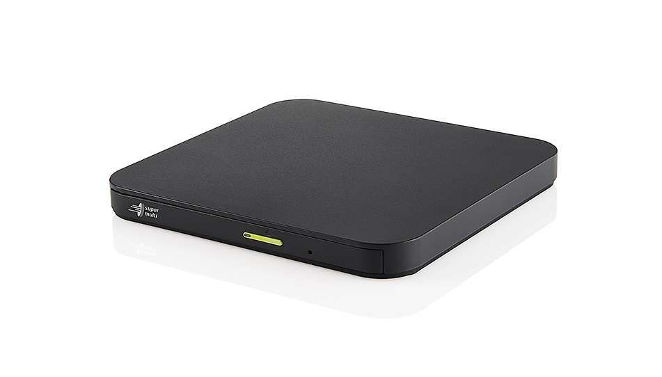 Hitachi-LG GP96YB70 Slimmest External DVD-RW, Super Multi, Lightest,  Android Connectivity, Win 10 & MAC OS Compatible, Black