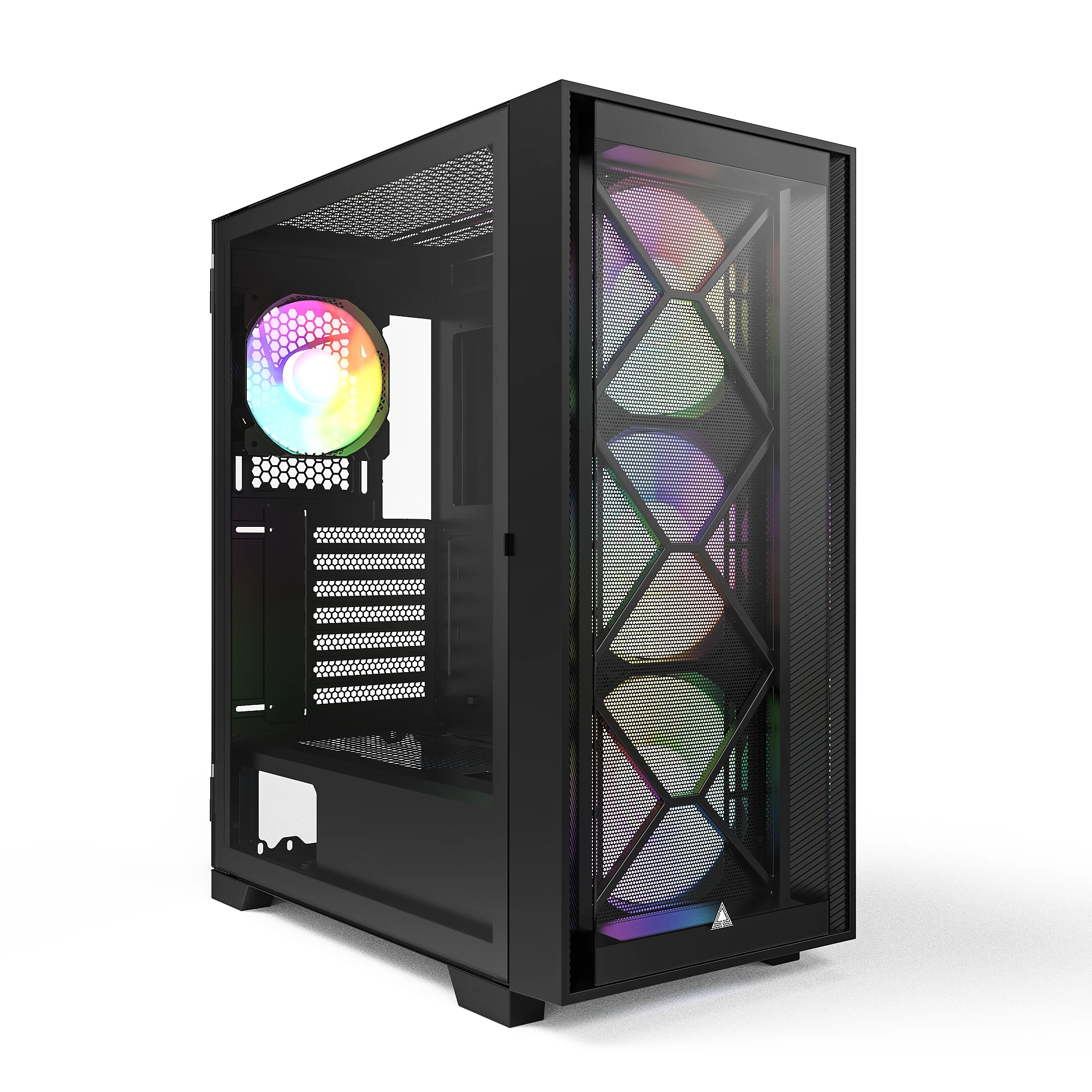 Montech кутия AIR 1000 PREMIUM, Mid-tower Case, TG, 2 Front Panels, 4x120mm ARGB Fans, Black