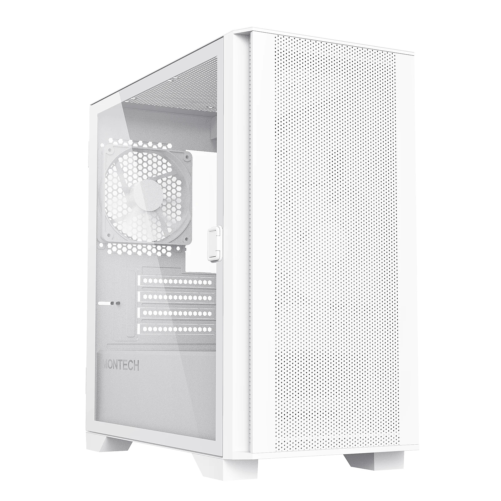 Montech кутия AIR 100 LITE, Micro ATX Case, TG, 2x120mm Fans, White