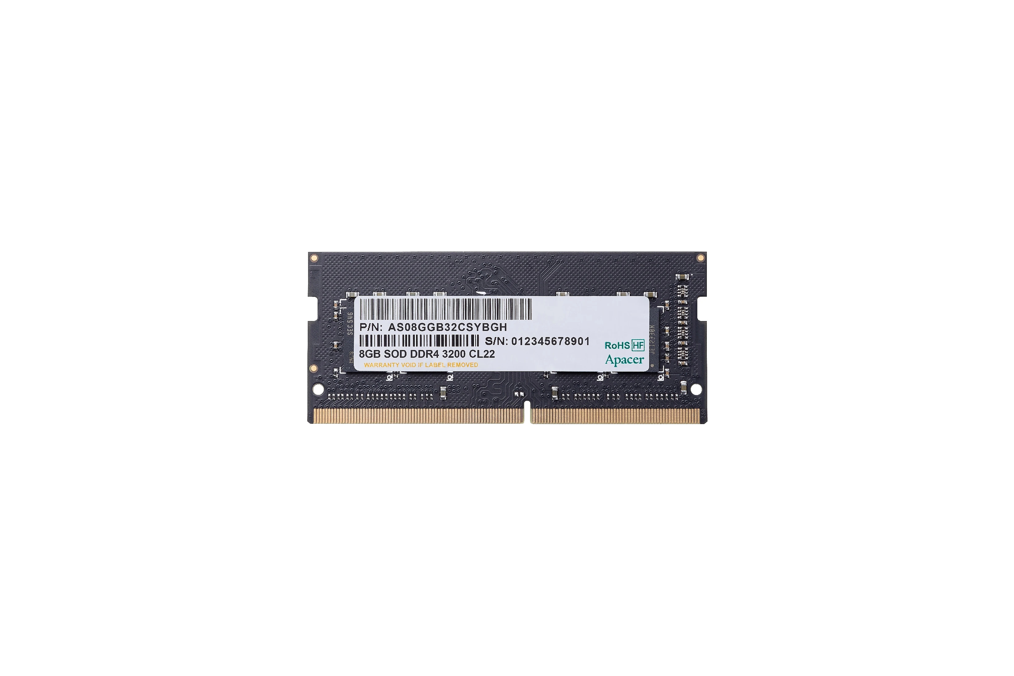 Apacer памет RAM 8GB DDR4 SODIMM 1024x8 3200MHz - AS08GGB32CSYBGH