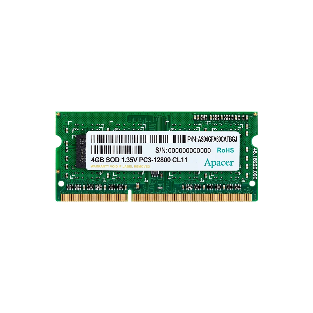 Apacer памет RAM 4GB DDR3 SODIMM 512x8 1600MHz - AS04GFA60CATBGJ