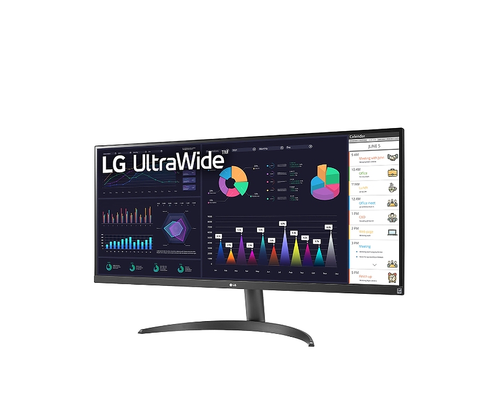 LG 34WQ500-B, 34" UltraWide AG, IPS Panel, 5ms, 1ms MBR, 1000:1, 400 cd/m2, 21:9, 2560x1080, 100 Hz, HDR 10, sRGB over 99% , AMD FreeSync, 100Hz, HDMI, Tilt, Height Adjustable, Reader Mode, Headphone Out, Black