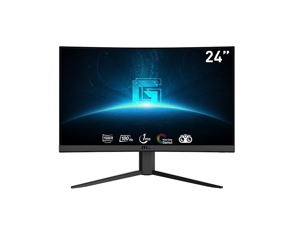 MSI G24C4 E2, 23.6", VA, 1ms, 180Hz, AG, FHD 1920x1080, Curved, 1500R, Adaptive sync, NIGHT VISION, Anti-Flicker, LESS BLUE LIGHT, Frameless, 250nits, 3000:1 , 2x HDMI (2.0b), 1x DP (1.2a), Tilt, VESA, 36M