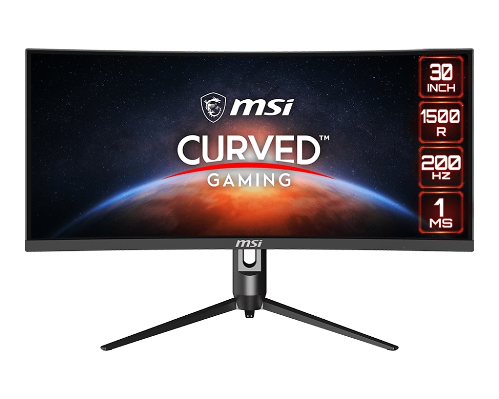 MSI Optix MAG301CR2, 29.5", 200Hz, 1ms, VA, 2560x1080, 21:9, Curved 1500R, Freesync Premium, Gaming OSD, Mystic Light, Anti-Flicker, LBL, 300 nits, 3000:1, 1x DP (1.2), 2x HDMI (2.0), 1x Type C (DP alt.), Earphone out, Height Adj, VESA, 9S6-3CB45H-010