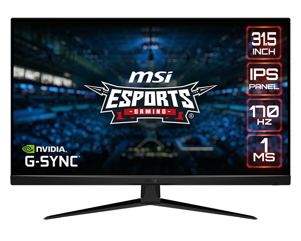 MSI G321Q, 31.5", IPS, 170Hz, 1ms, WQHD 2560x1440, FLAT, Anti-glare, G-Sync Compatible, FreeSync Premium, Windows 11 Auto HDR, Anti-Flicker, LBL, 2K PS5 Optimization VRR, Night Vision, 300 nits, 1200:1, 100M;1, DP (1.4), 2x HDMI (2.0b),Tilt, VESA