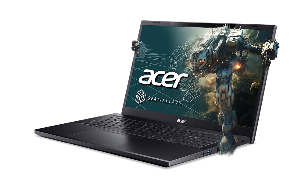 Acer Aspire 3D 15 SpatialLabs Edition, A3D15-71GM-72GS, i7 13620H (up to 4.9GHz, 24MB), 15.6" UHD (3840 x 2160) in 2D mode, IPS 100% AdobeRGB SlimBezel 3D, 16GB DDR5 (1 slot free), 1024 MB NVMe SSD, RTX 4050 6GB GDDR6, Wi-Fi 6+BT, No OS, Black