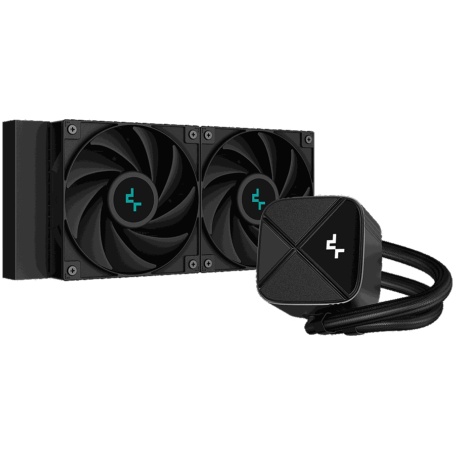 DeepCool LS520S Zero Dark, 360mm CPU Liquid Cooler, 2x120mm ARGB PWM Fans, Anti-Leak Technology, Black, LGA 1700/1200/1151/1150/1155, AMD AM5/AM4, 3Y, R-LS520-BKNNMM-G-1