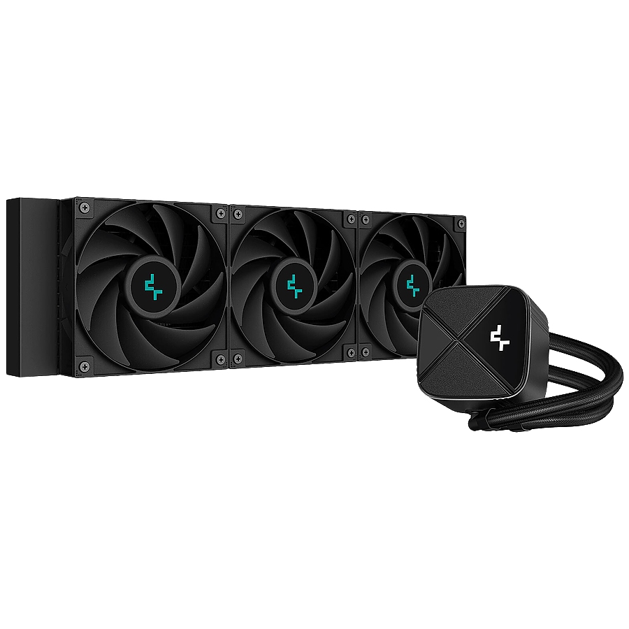 DeepCool LS720S Zero Dark, 360mm CPU Liquid Cooler, 3x120mm ARGB PWM Fans, Anti-Leak Technology, Black, LGA 1700/1200/1151/1150/1155, AMD AM5/AM4, 3Y R-LS720-BKNNMM-G-1