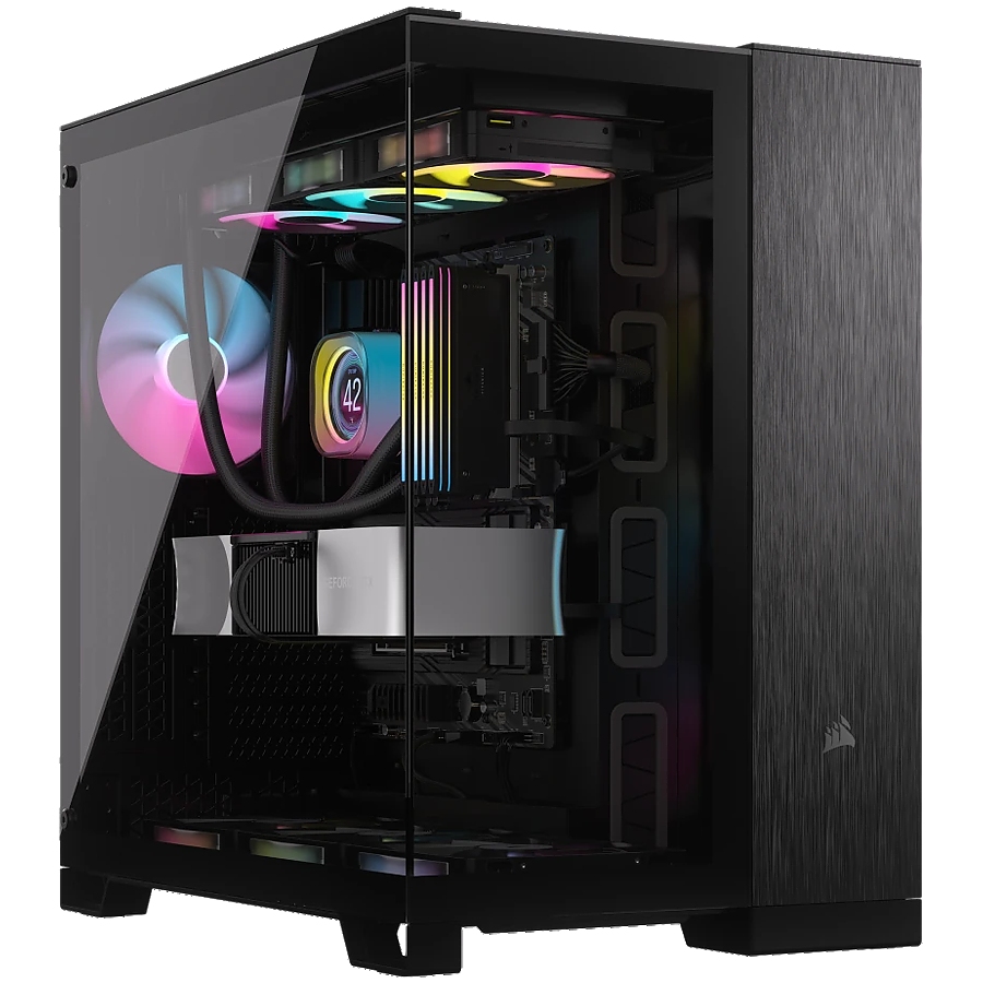 Corsair 6500X Tempered Glass Mid-Tower, Black/Obsidian Aluminum, EAN: 0840006688853