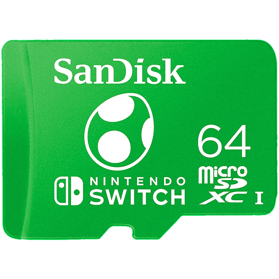 SanDisk Nintendo MicroSDXC UHS-I card for Nintendo Switch, Yoshi Edition- 64GB, Up to 100MB/s read; up to 90MB/s write, EAN: 619659204518