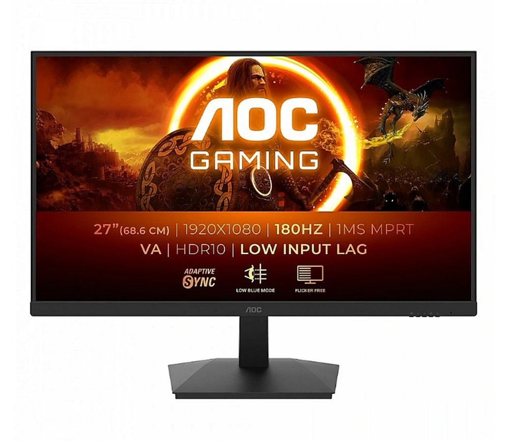 AOC C27G4ZXU, 27" Curved 1500R VA WLED, 1920x1080@280Hz, 1ms GtG, 0.3msMPRT, 300cd m/2, 4000:1, 80M:1 DCR, Adaptive Sync, FlickerFree, Low Blue Light, 2Wx2, Tilt, Height Adjust, Swivel, 2xHDMI, DP, USB hub