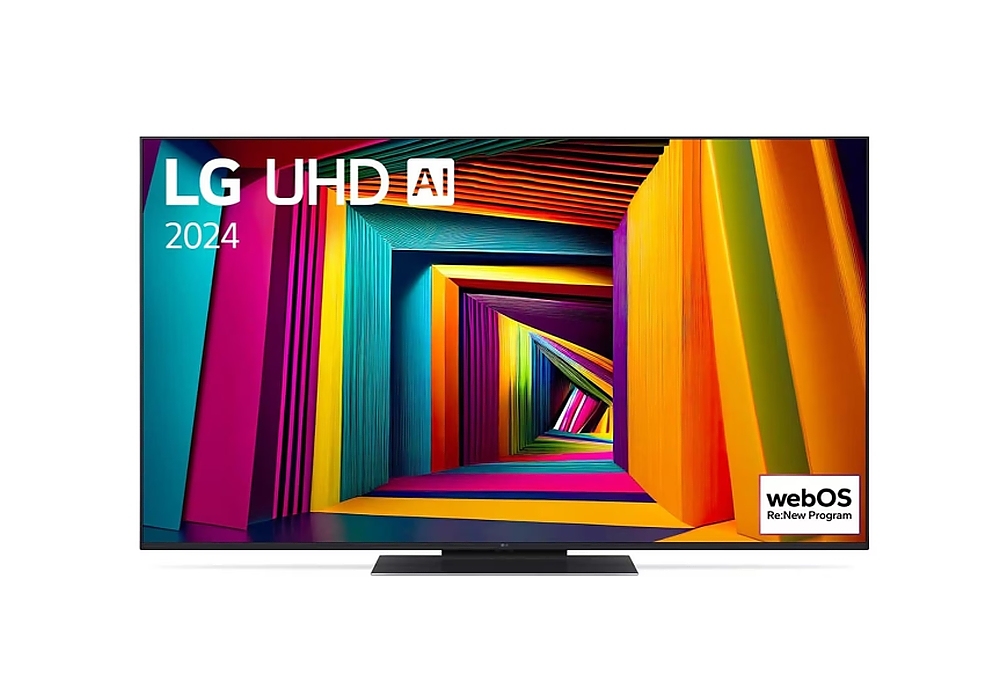 LG 55UT91003LA, 55" 4K UltraHD TV 4K (3840 x 2160), DVB-T2/C/S2, webOS 24 Smart TV, ThinQ AI, Alpha 5 AI 4K Gen7, WiFi, HDR10 pro, HLG, ALLM/HGiG, AI Upscaling, AI Sound(Virtual 9.1.2 Up-mix), AirPlay, Quick Card, HDMI eARC, CI, LAN, USB, Bluetooth, Cres