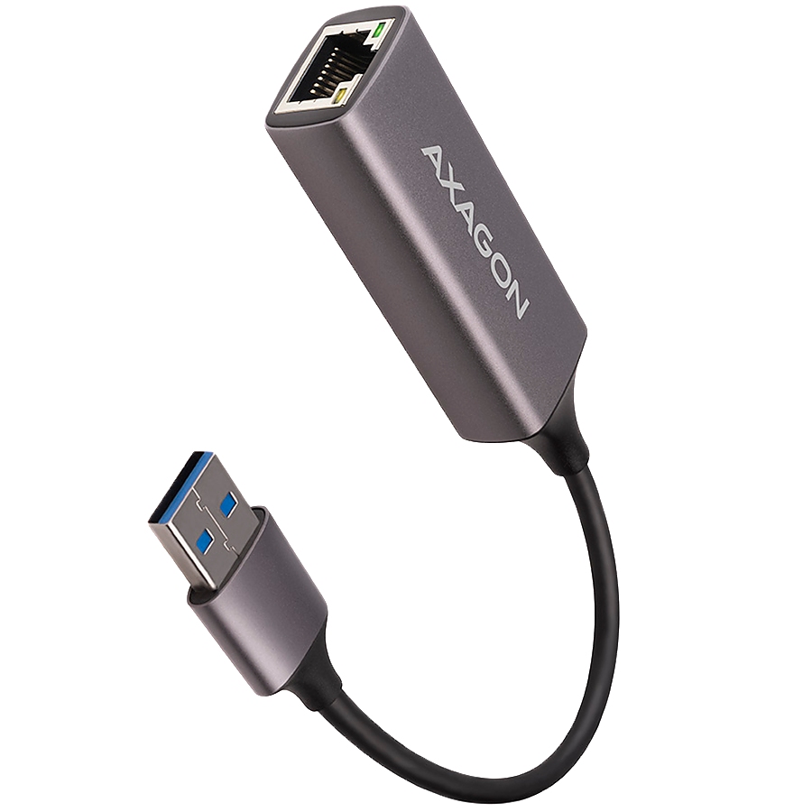 AXAGON ADE-TR Type-A USB3.2 Gen 1 - Gigabit Ethernet 10/100/1000 Adapter, metal, titan grey