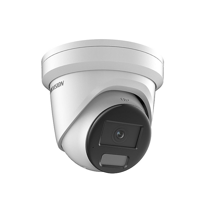 HikVision 2 MP ColorVu Fixed Turret Network Camera, 2.8 mm, 24/7 colorful imaging, White LED light up to 30m, 120 dB WDR, 3D DNR, H.265+, IP67, Built-in microphone, Built-in memory card slot up to 512 GB, 12Vdc/PoE 7W