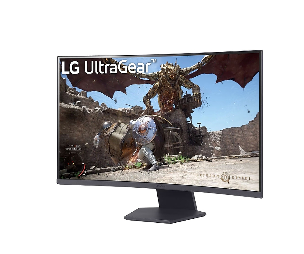 LG 32GS60QC-B, 31.5" UltraGear Curved Gaming VA, AG, 1ms, 180Hz, 3000:1, 300cd/m2, QHD (2560x1440), AMD FreeSync, HDR 10, sRGB 99%, HDMI, DisplayPort, Tilt, Headphone out, Black