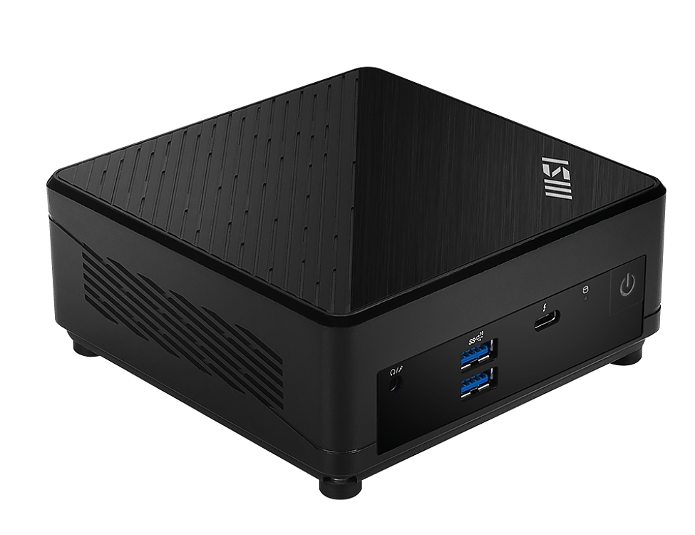 MSI CUBI 5 12M-005EU, i3-1215U (6C/8T, up to 4.40 GHz, 10 MB), 8GB DDR4 (3200MHz up to 64GB), 256GB SSD M.2 NVMe PCIe Gen4 x4, WiFi 6, BT, 2x RJ45, 4x USB 3.2 Gen 2 Type A, Thunderbolt 4, Black, 0.66 Liter, 0.55 kg, 2YR, VESA 100 and 75, Windows 11 Home