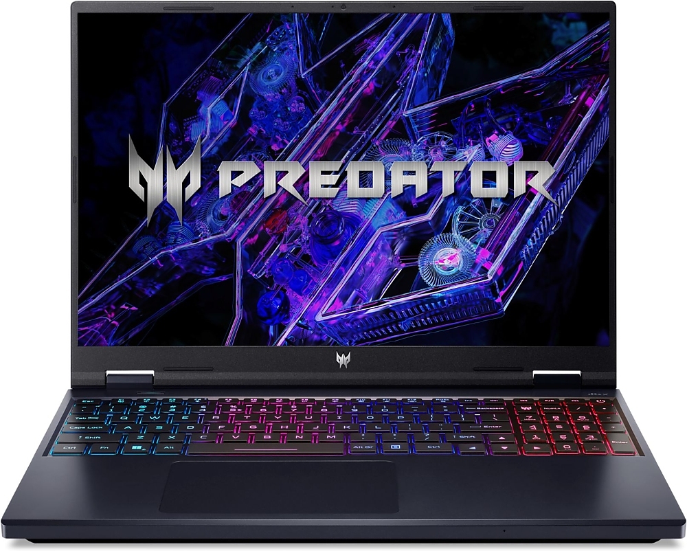 Acer Predator PH16-72-98FN, Intel Core i9-14900HX (up to 5.80GHz, 36MB), 16"WQXGA (2560x1600) IPS 240Hz, 16GB DDR5 5600MHz, 1024GB PCIe NVMe SED SSD, RTX 4080 12GB GDDR6, Killer Wi-Fi 6AX 1650i, BT, MicroSD reader, Backlit KB, Win 11 Home, Black