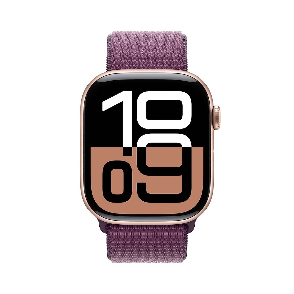 Apple Watch S10 GPS 46mm Rose Gold Alu Case with Plum Sport Loop