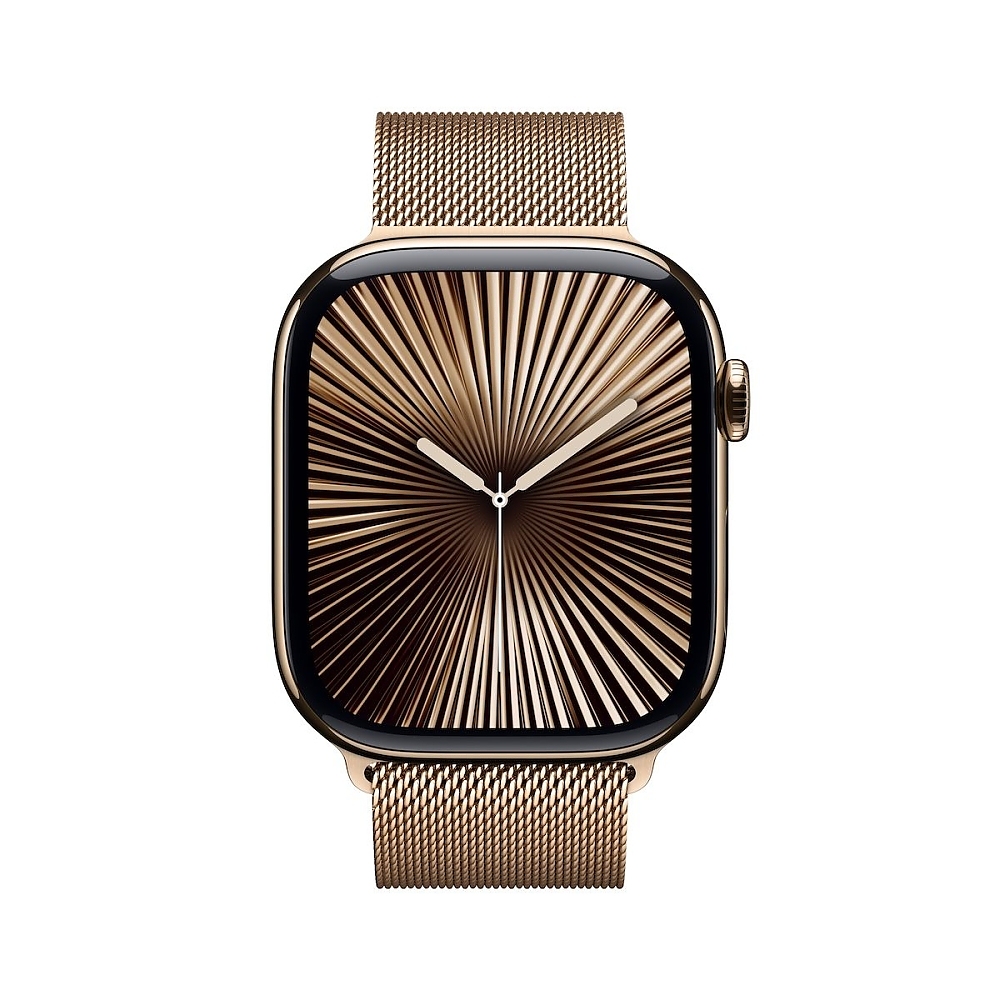 Apple Watch S10 Cellular 42mm Gold Titanium Case with Gold Milanese Loop