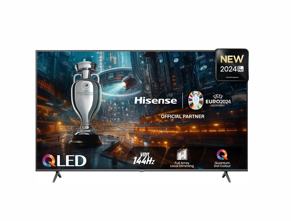 Hisense 75" E7NQ Pro, 4K Ultra HD 3840x2160, QLED, Quantum Dot, 144Hz, HDR 10+ adaptive, HLG, Dolby Vision, DTS Virtual X, Smart TV, WiFi 5GHz, WiFi Direct,Light Sensor, BT, Anyview Cast, 3xHDMI, 2xUSB, LAN, CI+, DVB-T2/C/S2, Black