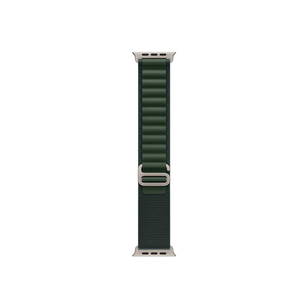 Apple Watch 49mm Loop: Dark Green Alpine Loop - Small - Natural Titanium Finish