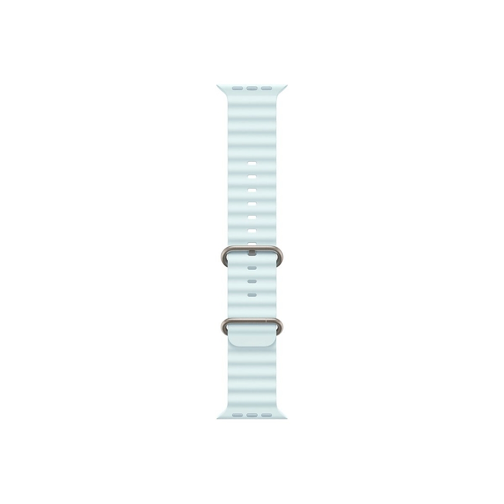 Apple Watch 49mm Band: Ice Blue Ocean Band - Natural Titanium Finish