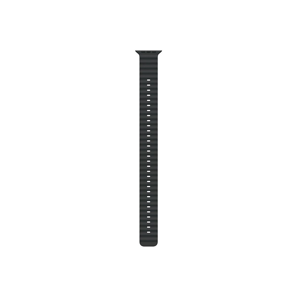 Apple Watch 49mm Band: Black Ocean Band Extension - Natural Titanium Finish