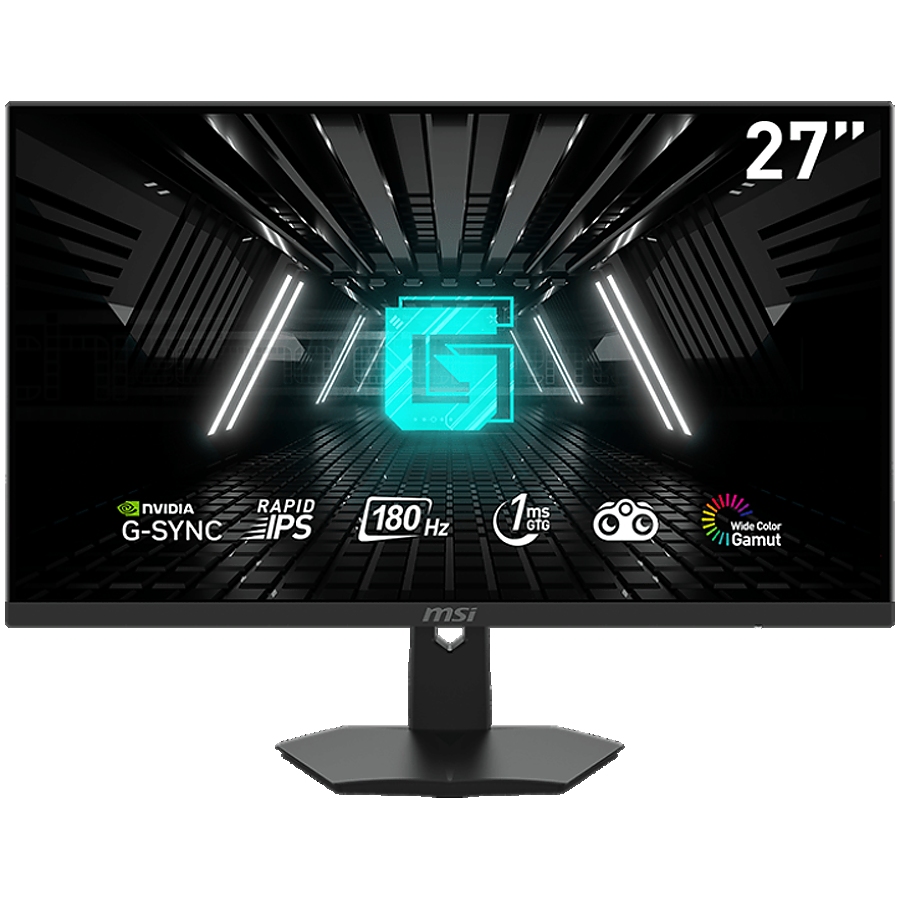 MSI G274F Gaming Monitor, 27"" 180Hz, FHD (1920x1080) 16:9, Rapid IPS Anti-glare, 1ms, 250nits, 1000:1, 178°/178°, G-Sync, Adjustable Stand, 1x DP, 2x HDMI, 3Y Warranty