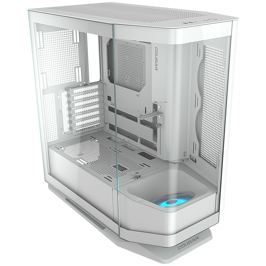 COUGAR | FV270 White | PC Case | Mid tower / Tempered, Curved Glass Perimeter / Quick Detachable Air Filters / Up to 9 Fans (1x120mm RGB Preinstalled) / White