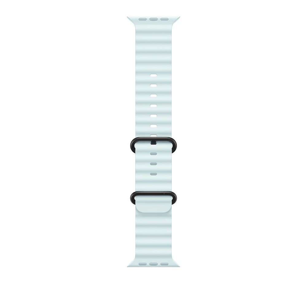 Apple Watch 49mm Band: Ice Blue Ocean Band - Black Titanium Finish