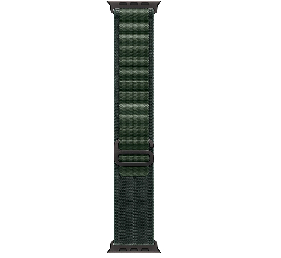 Apple Watch 49mm Loop: Dark Green Alpine Loop - Small - Black Titanium Finish