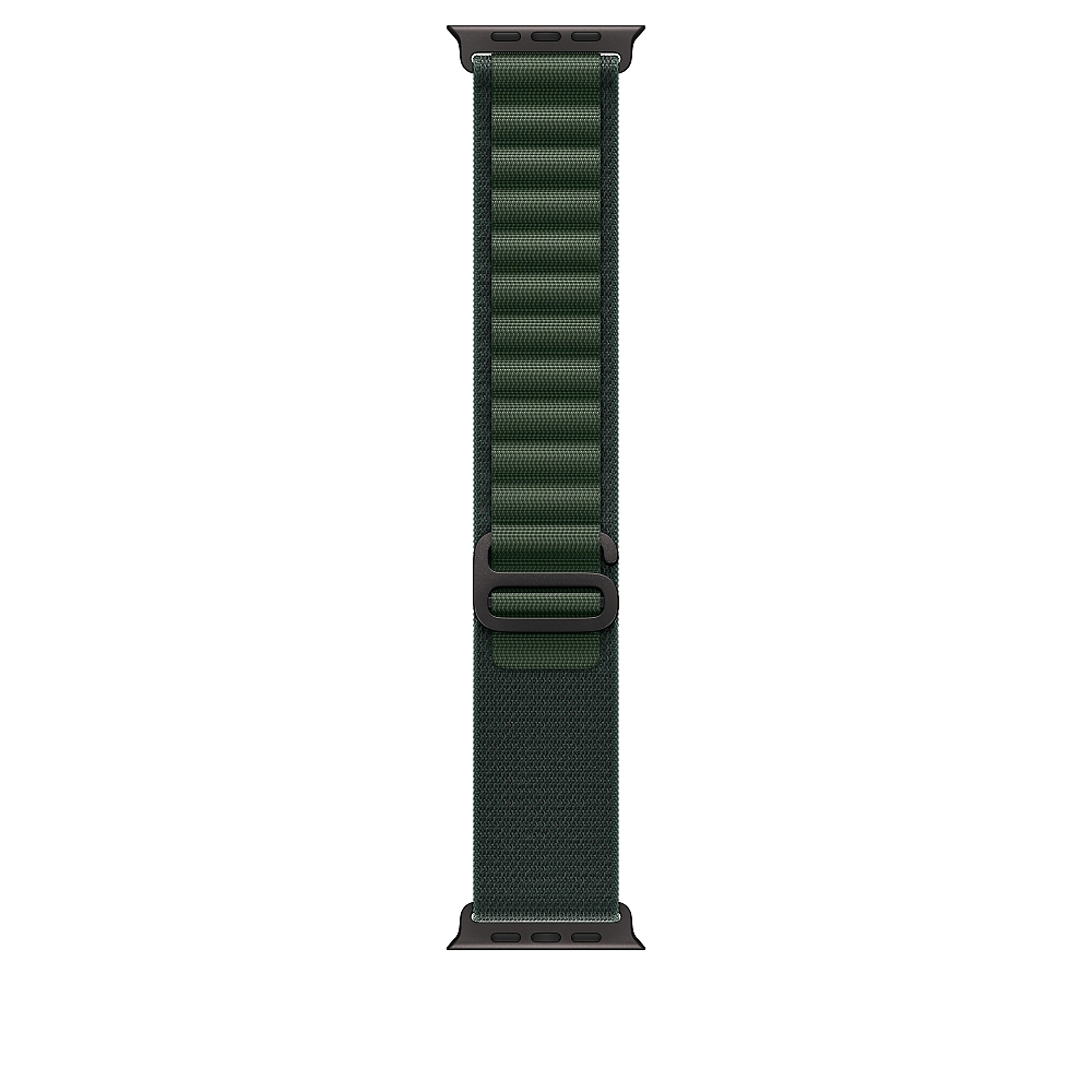 Apple Watch 49mm Loop: Dark Green Alpine Loop - Medium - Black Titanium Finish