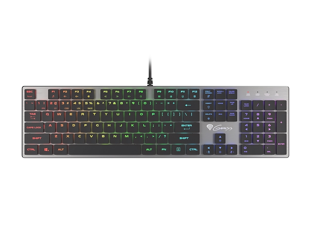 Genesis Mechanical Gaming Keyboard Thor 420 RGB Backlight Content Slim Blue Switch US Layout