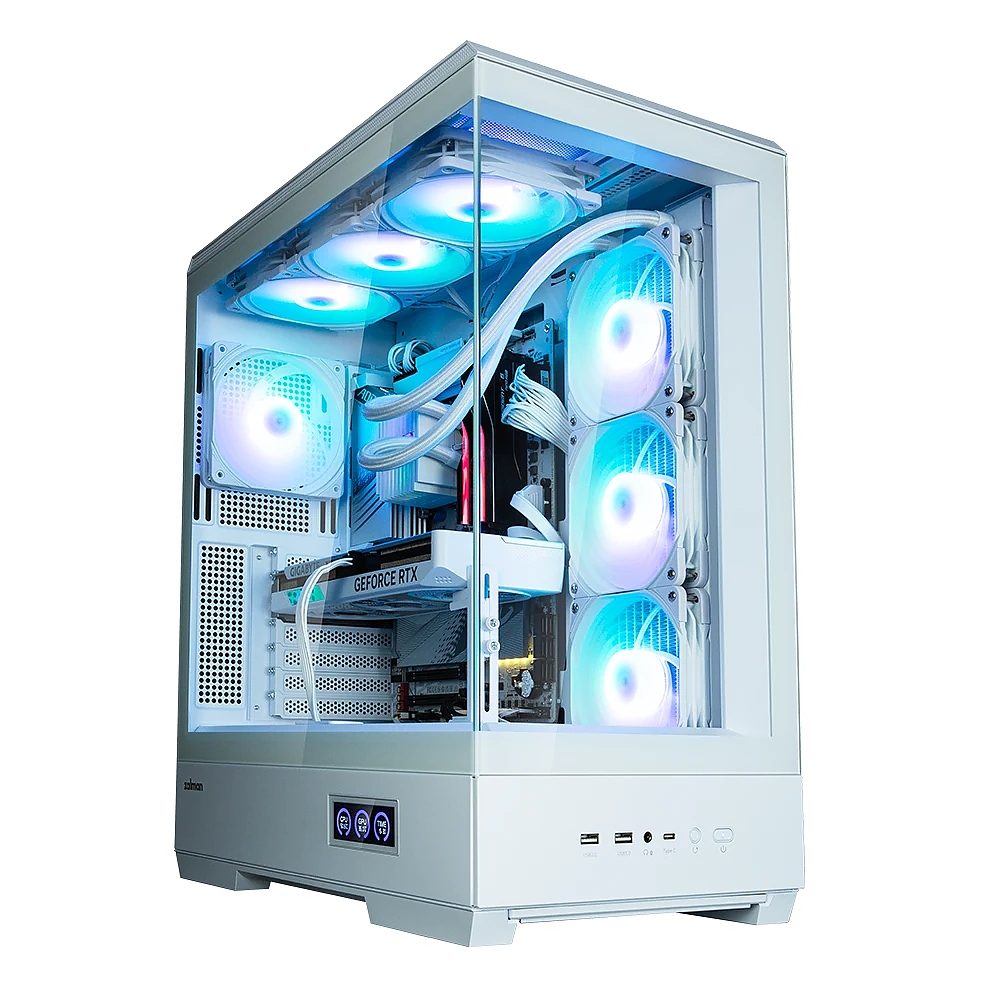 Zalman кутия Case ATX - P50 DS White - Digital Display, Addressable RGB