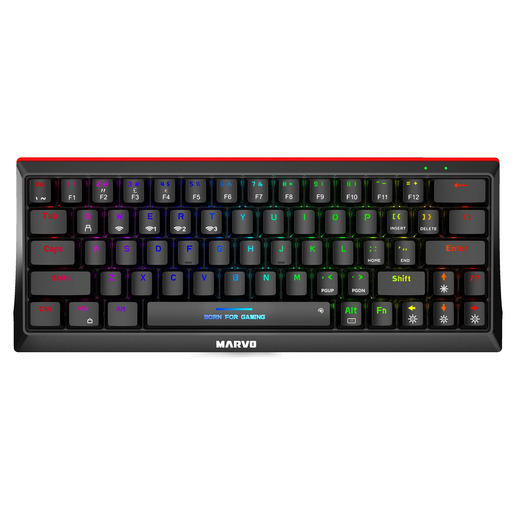 Marvo безжична механична геймърска клавиатура Wireless Gaming Mechanical keyboard Hecate 61WR Black - KG962W-R - Bluetooth 5.0, 63 keys