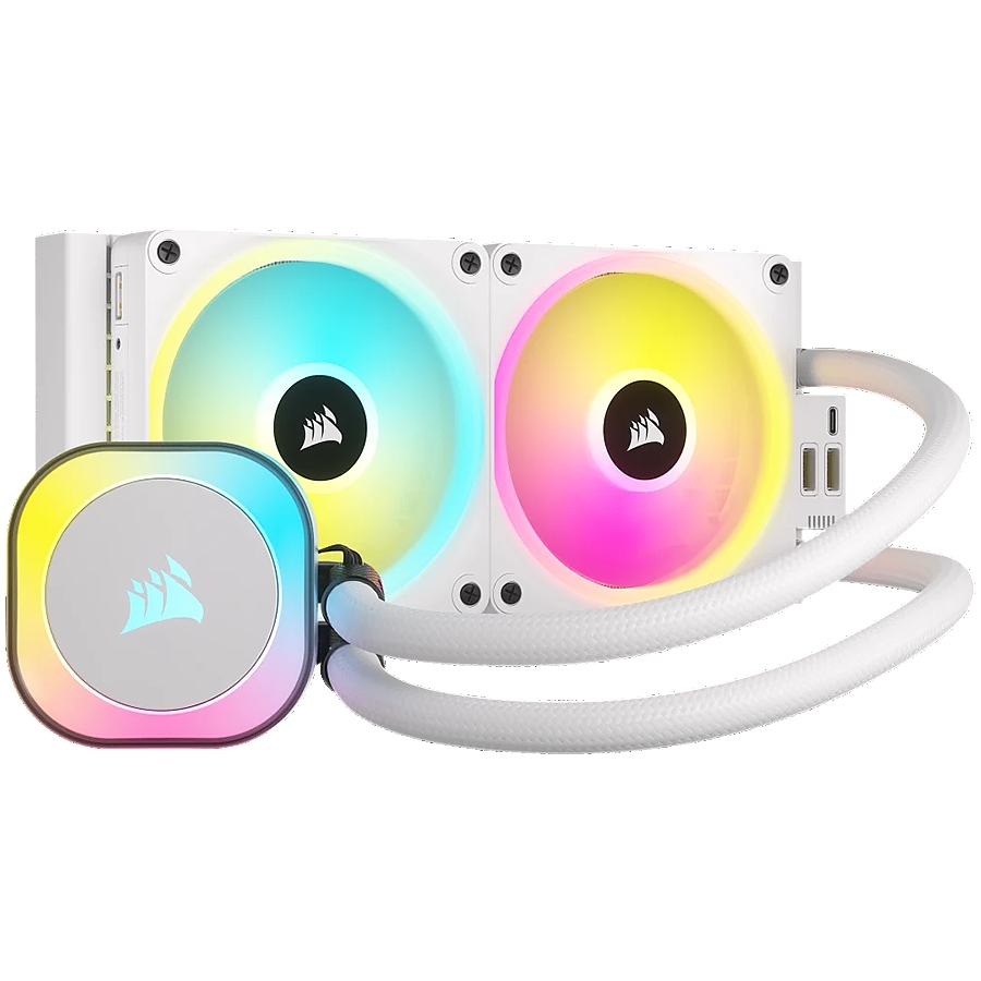 CORSAIR iCUE LINK H100i RGB White AIO, 240mm Radiator, Liquid CPU Cooler