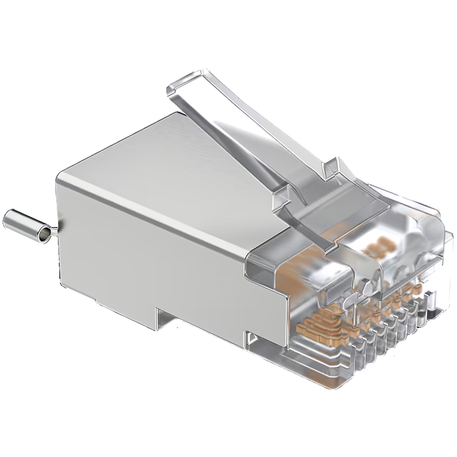 Surge Protection Connector SHD - Shielded RJ45 connectors designed for UISP Ethernet cables (UISP Cable Pro and Cable Carrier). Protects Ethernet hardware from ESD damage.Easy to install without soldering. (100) connectors per pack.