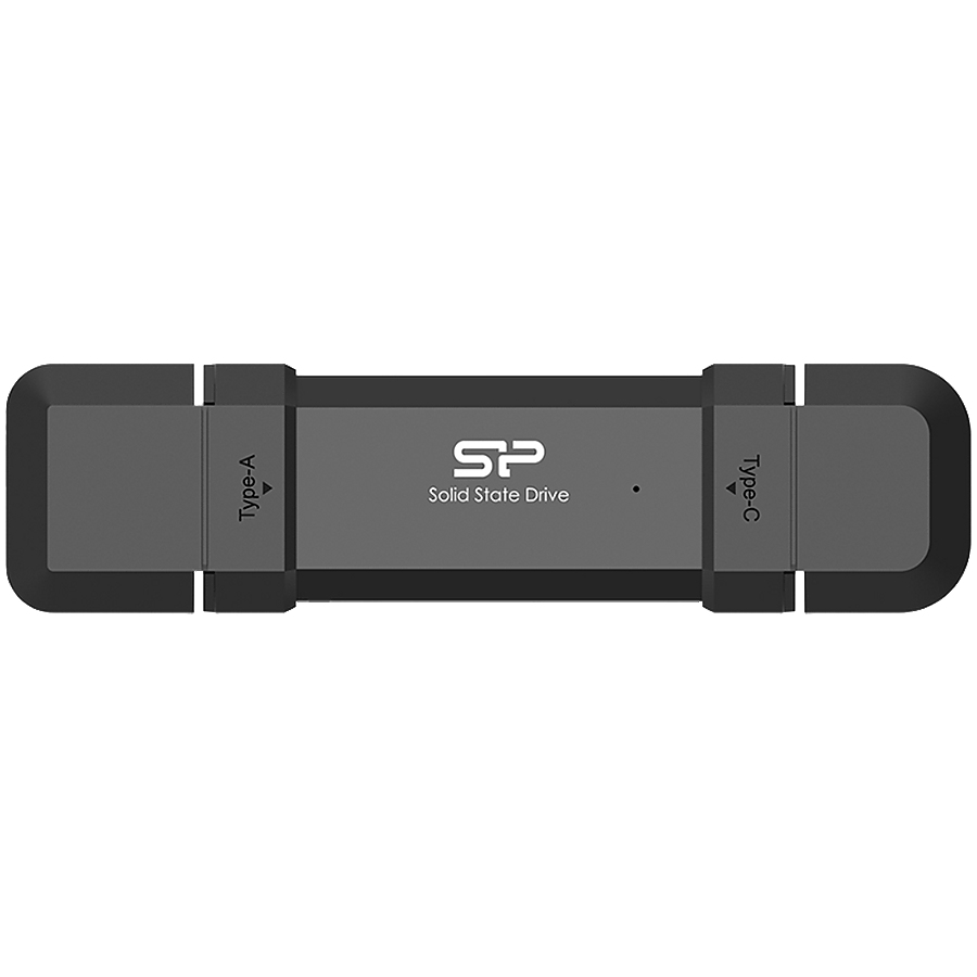 Silicon Power 500GB DS72 Dual USB-C/USB 3.2 Gen 2, Portable External SSD, Steam Deck and iPhone 15 Pro, R/W: up to 1050MB/s; 850MB/s, Black