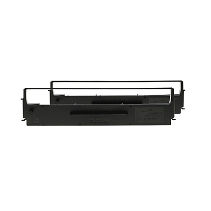 Epson SIDM Black Ribbon Cartridge for LX-350/300+/300+II, Dualpack