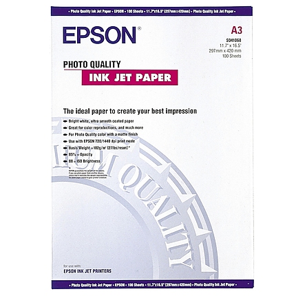 Epson Photo Quality Ink Jet Paper, DIN A3, 102g/m2, 100 Blatt