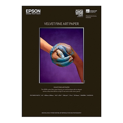 Epson Velvet Fine Art Paper, DIN A2, 260 g/m2, 25 Sheets