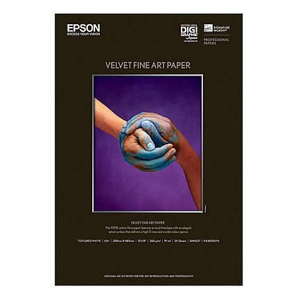 Epson Velvet Fine Art Paper, DIN A3+, 260 g/m2, 20 Sheets