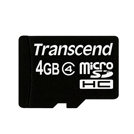 Transcend 4GB micro SDHC (with adapter, Class 4)