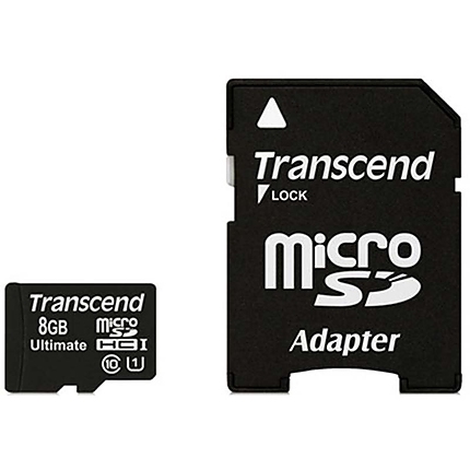 Transcend 8GB micro SDHC UHS-I (with adapter, Class 10)