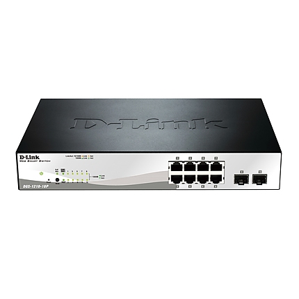 D-Link 10-port 10/100/1000 Gigabit PoE Smart Switch including 2 SFP