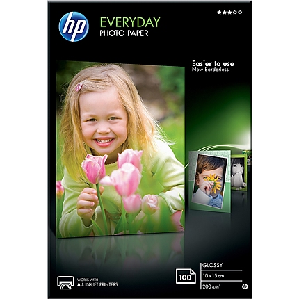 HP Everyday Glossy Photo Paper-100 sht/10 x 15 cm